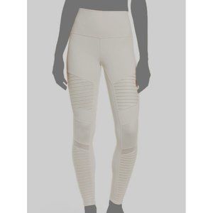 ALO Yoga White Cream High-Waist Moto Legging Size S  28"